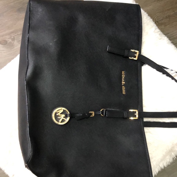 Michael Kors Black Tote with Gold Accents - Picture 6 of 10